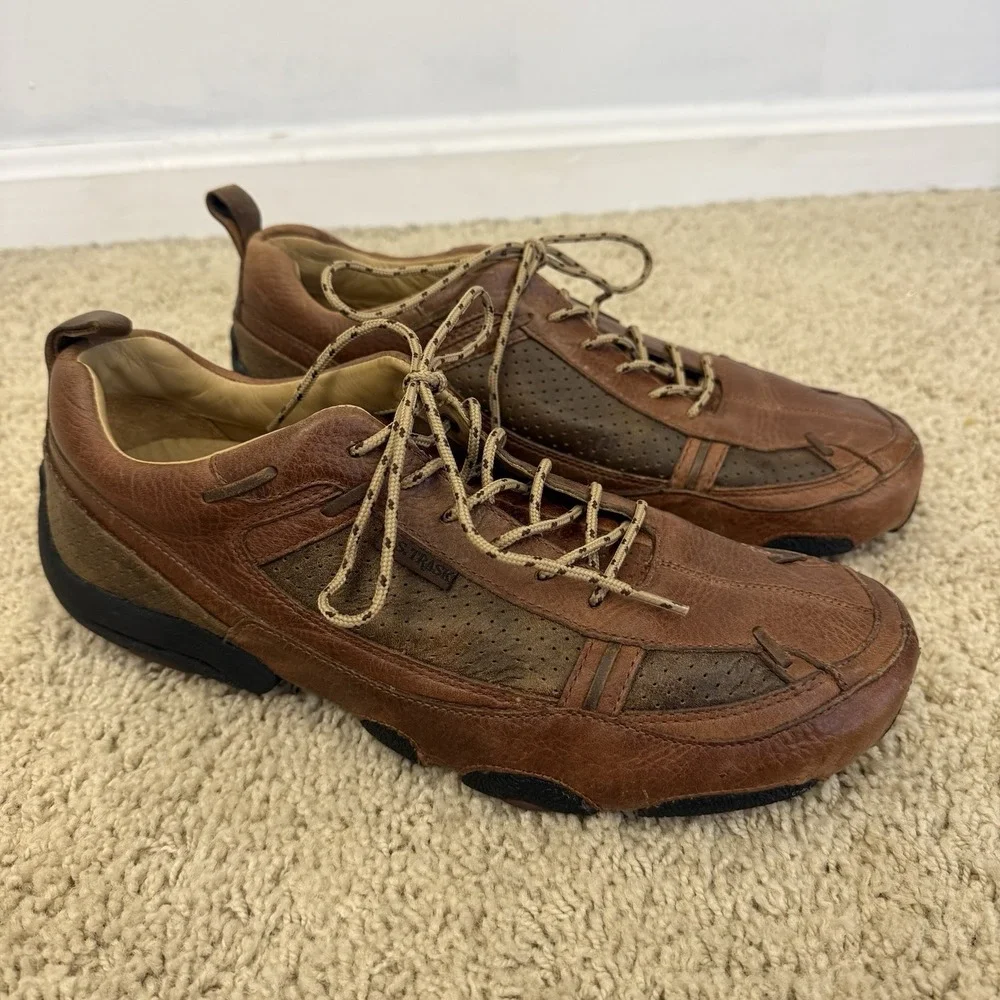 H.S. TRASK Shoes Mens 8.5 M Brown Leather Guide Lace Up Comfort H7002-218 Casual